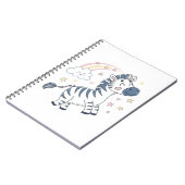 Adorable Cartoon Zebra mit Regenbogen und Sternen  Notizblock (Linke Seite)