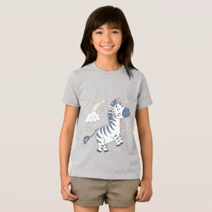 Adorable Cartoon Zebra mit Regenbogen und Sternen  Tri-Blend Shirt