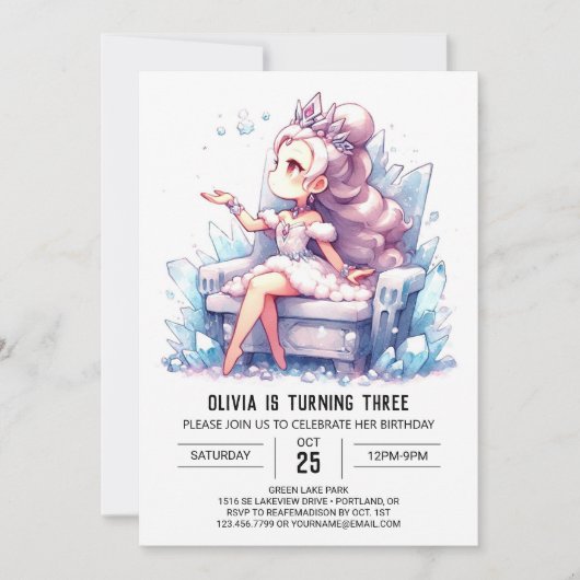 Adorable Castle Princess Geburtstag Einladung (Vorderseite)