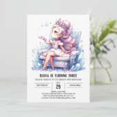 Adorable Castle Princess Geburtstag Einladung (Stehend Vorderseite)