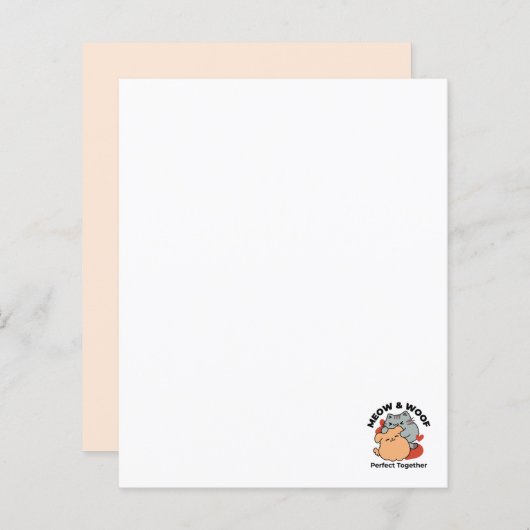 Adorable Cat and Dog Hug - Meow & Woof Design (Vorne/Hinten)