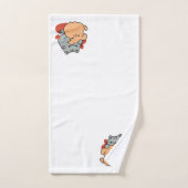 Adorable Cat and Dog Hug - Meow & Woof Design Badhandtuch Set (Handtuch)