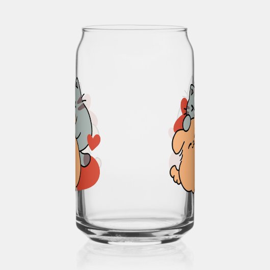 Adorable Cat and Dog Hug - Meow & Woof Design Dosenglas (Rechts)
