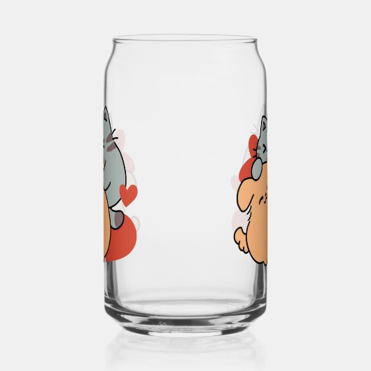 Adorable Cat and Dog Hug - Meow & Woof Design Dosenglas (Links)