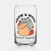 Adorable Cat and Dog Hug - Meow & Woof Design Dosenglas (Rückseite)