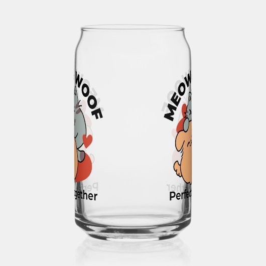 Adorable Cat and Dog Hug - Meow & Woof Design Dosenglas (Links)