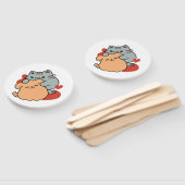 Adorable Cat and Dog Hug - Meow & Woof Design Fächer (Non-assembled)