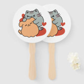 Adorable Cat and Dog Hug - Meow & Woof Design Fächer (Vorne und Hinten)