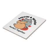 Adorable Cat and Dog Hug - Meow & Woof Design Fliese (Seite)