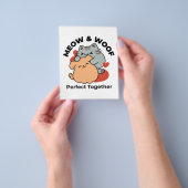 Adorable Cat and Dog Hug - Meow & Woof Design Flyer (Gruppe)