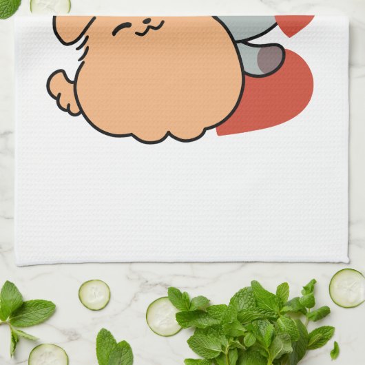 Adorable Cat and Dog Hug - Meow & Woof Design Geschirrtuch (Gefaltet)