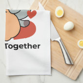 Adorable Cat and Dog Hug - Meow & Woof Design Geschirrtuch (Viertel Falte)