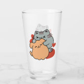Adorable Cat and Dog Hug - Meow & Woof Design Glas (Rückseite)