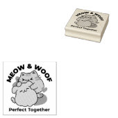 Adorable Cat and Dog Hug - Meow & Woof Design Gummistempel (Stempel)