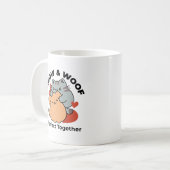 Adorable Cat and Dog Hug - Meow & Woof Design Kaffeetasse (Vorderseite Links)