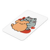 Adorable Cat and Dog Hug - Meow & Woof Design Magnet (Linke Seite)