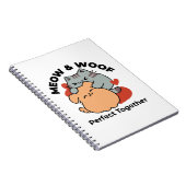 Adorable Cat and Dog Hug - Meow & Woof Design Notizblock (Rechte Seite)