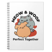 Adorable Cat and Dog Hug - Meow & Woof Design Notizblock (Vorderseite)