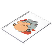 Adorable Cat and Dog Hug - Meow & Woof Design Notizblock (Linke Seite)