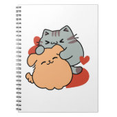 Adorable Cat and Dog Hug - Meow & Woof Design Notizblock (Vorderseite)