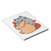 Adorable Cat and Dog Hug - Meow & Woof Design Notizblock (angewinkelt)