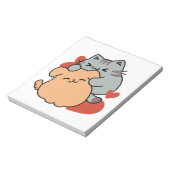 Adorable Cat and Dog Hug - Meow & Woof Design Notizblock (Rotiert)