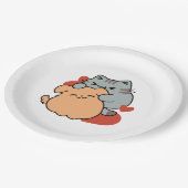 Adorable Cat and Dog Hug - Meow & Woof Design Pappteller (Schrägansicht)