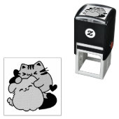 Adorable Cat and Dog Hug - Meow & Woof Design Permastempel (Beispiel)