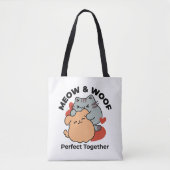 Adorable Cat and Dog Hug - Meow & Woof Design Tasche (Vorderseite)