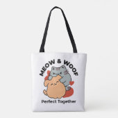 Adorable Cat and Dog Hug - Meow & Woof Design Tasche (Rückseite)
