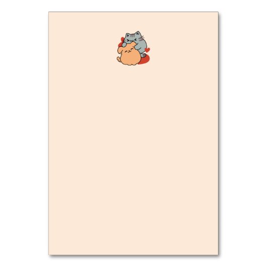 Adorable Cat and Dog Hug - Meow & Woof Design Tischnummer (Rückseite)