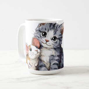 Adorable Cat and Mouse friendship best friends Kaffeetasse