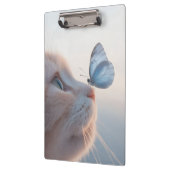 Adorable Cat & Blue Butterfly Spiral Notebook Klemmbrett (Links)