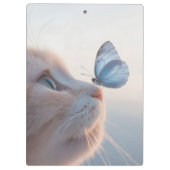 Adorable Cat & Blue Butterfly Spiral Notebook Klemmbrett (Rückseite)