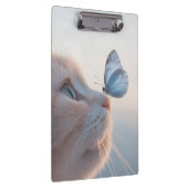 Adorable Cat & Blue Butterfly Spiral Notebook Klemmbrett (Rechts)