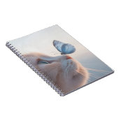 Adorable Cat & Blue Butterfly Spiral Notebook Notizblock (Rechte Seite)