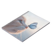 Adorable Cat & Blue Butterfly Spiral Notebook Notizblock (Linke Seite)