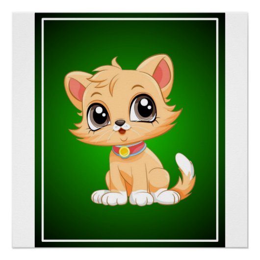 Adorable Cat Cartoon Poster (Vorderseite)