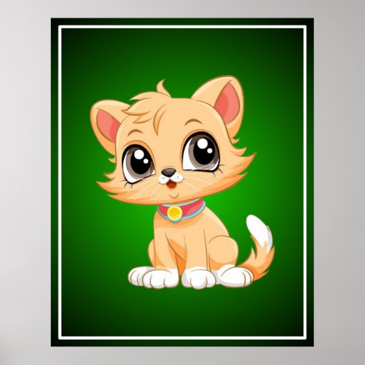 Adorable Cat Cartoon Poster (Vorne)