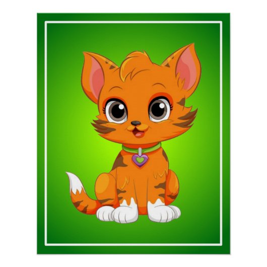 Adorable Cat Cartoon Poster (Vorderseite)