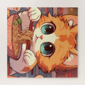 Adorable Cat Eating Ramen Puzzle (Horizontal)