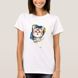 Adorable Cat: Ein puristisches Design der Farbe 🐾 T-Shirt