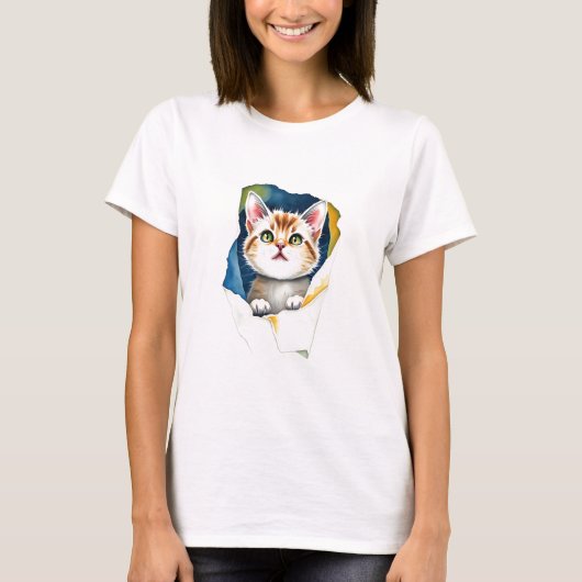 Adorable Cat: Ein puristisches Design der Farbe 🐾 T-Shirt (Vorderseite)