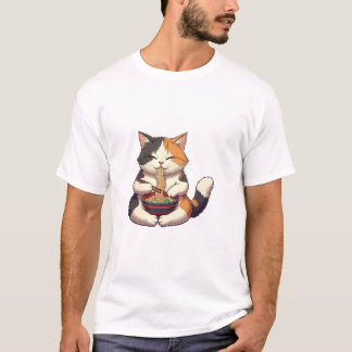 Adorable Cat Enjoying Ramen T-Shirt
