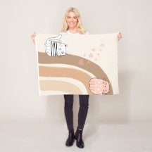 Adorable Cat Fallin in Liebe Fleece Blanket