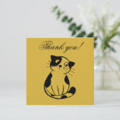 Adorable Cat Fish Design Custom Dankeskarte (Stehend Vorderseite)