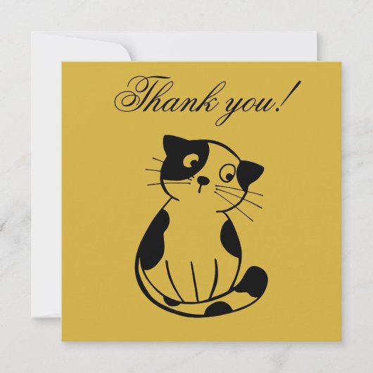 Adorable Cat Fish Design Custom Dankeskarte (Vorderseite)