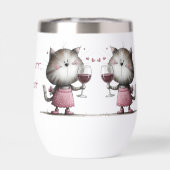 Adorable Cat Funny Wine Tumbler (Rückseite)