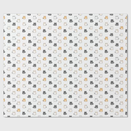Adorable Cat Gift Wrap for All Occasions Geschenkpapier (Flach)