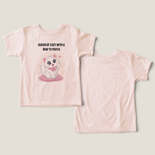 Adorable Cat Graphic Tee for Kids & Animal Lovers (Design Vorderseite & Rückseite)